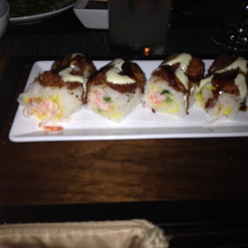 O-Ku - Scallop roll. It was great and the tonkatsu sauce, and wasabi aioli are perfect with it. - Sushi Bars Near Me - Charleston, South Carolina O-Ku - Scallop roll. It was great and the tonkatsu sauce, and wasabi aioli are perfect with it. - Sushi Bars Near Me - Charleston, South Carolina