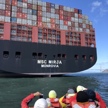 Bay Voyager - Up close and personal with a parked container ship awaiting its turn at the Port of Oakland. What a cool way to see how big the ships are! - Tours Near Me - San Francisco, California