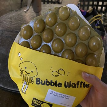 Happy Lemon - U Village - Matcha bubble waffle YUM - Bubble Tea Near Me - Seattle, Washington