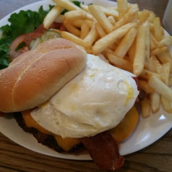The Pump Cafe - Kody's buger is now mine! - Breakfast & Brunch Near Me - Springfield, Oregon