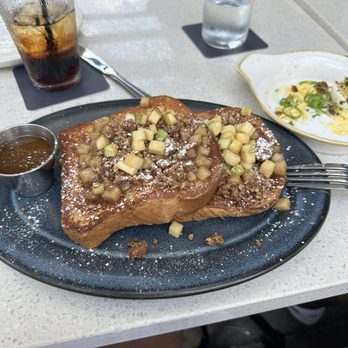 Daily Gather - The French toast topping tastes just like a caramel apple! Waitress Tanae was amazing and recommended all the right things! - Breakfast & Brunch Near Me - Houston, Texas Daily Gather - The French toast topping tastes just like a caramel apple! Waitress Tanae was amazing and recommended all the right things! - Breakfast & Brunch Near Me - Houston, Texas