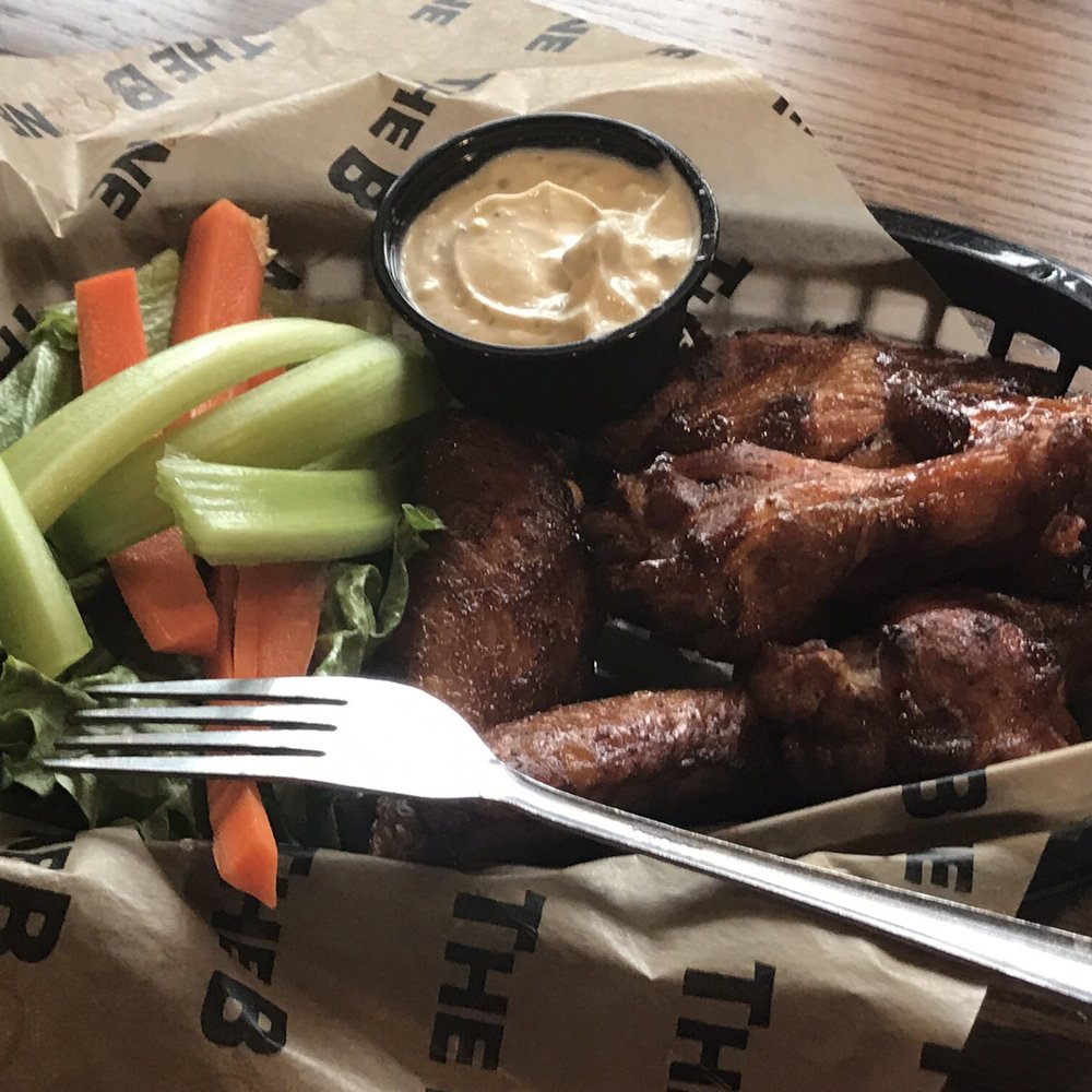 The Bone - Wings with hint bourbon sauce.. nicely glazed and sweet/hot - Barbeque Near Me - Gainesville, Virginia The Bone - Wings with hint bourbon sauce.. nicely glazed and sweet/hot - Barbeque Near Me - Gainesville, Virginia