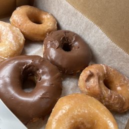 Glazed and chocolate donuts Glazed and chocolate donuts
