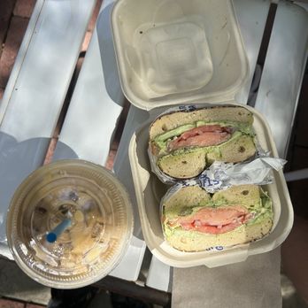 Starship Bagel - The Supernova Lox and an Iced Coffee - Bagels Near Me - Dallas, Texas Starship Bagel - The Supernova Lox and an Iced Coffee - Bagels Near Me - Dallas, Texas