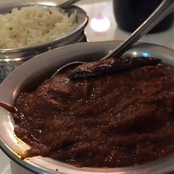 Yaar Indian Restaurant - Lamb Vindaloo Plate fierly red chili sauce! - Indian Near Me - Astoria, New York