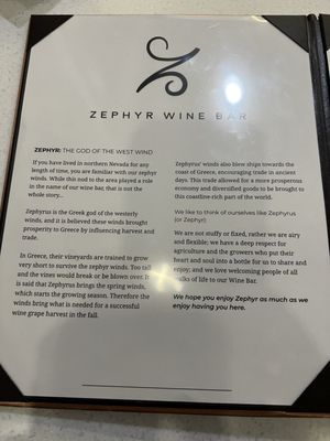 Menu photo 8 Zephyr Wine Bar Reno, NV