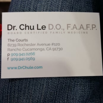 Chu Le, DO - Business Card - Family Practice Near Me - Rancho Cucamonga, California Chu Le, DO - Business Card - Family Practice Near Me - Rancho Cucamonga, California