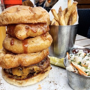Red Cow 50th & France - Cowboy : certified angus beef burger, wisconsin aged cheddar, root beer pulled pork, onion rings, BBQ sauce . - Burgers Near Me - Minneapolis, Minnesota Red Cow 50th & France - Cowboy : certified angus beef burger, wisconsin aged cheddar, root beer pulled pork, onion rings, BBQ sauce . - Burgers Near Me - Minneapolis, Minnesota