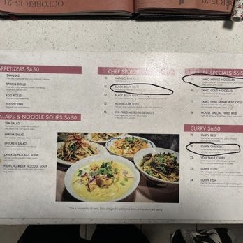 Yamo - Menu with employee's fav dishes circled - Burmese Near Me - San Francisco, California