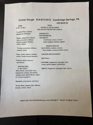 Menu photo 5 Corner Dough Cambridge Springs, PA Menu photo 5 Corner Dough Cambridge Springs, PA