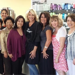 Group shot of the Hair Changer's crew and Alexander Wang's Aunts, 3 lady's on the left and his Mom Ying Wang.