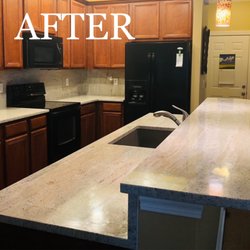 Mike USA Granite - Granite countertops and backsplash after Mike's USA Granite was here!