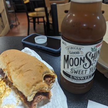 Bosco's Specialty Meats - A BBQ sausage po boy and tea - Salad Near Me - Opelousas, Louisiana