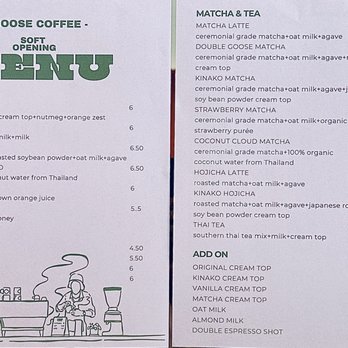 Goose Coffee - Drinks menu - Coffee & Tea Near Me - Rancho Cucamonga, California Goose Coffee - Drinks menu - Coffee & Tea Near Me - Rancho Cucamonga, California