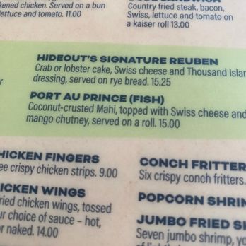 The Hideout Restaurant - Menu - American Near Me - Key Largo, Florida