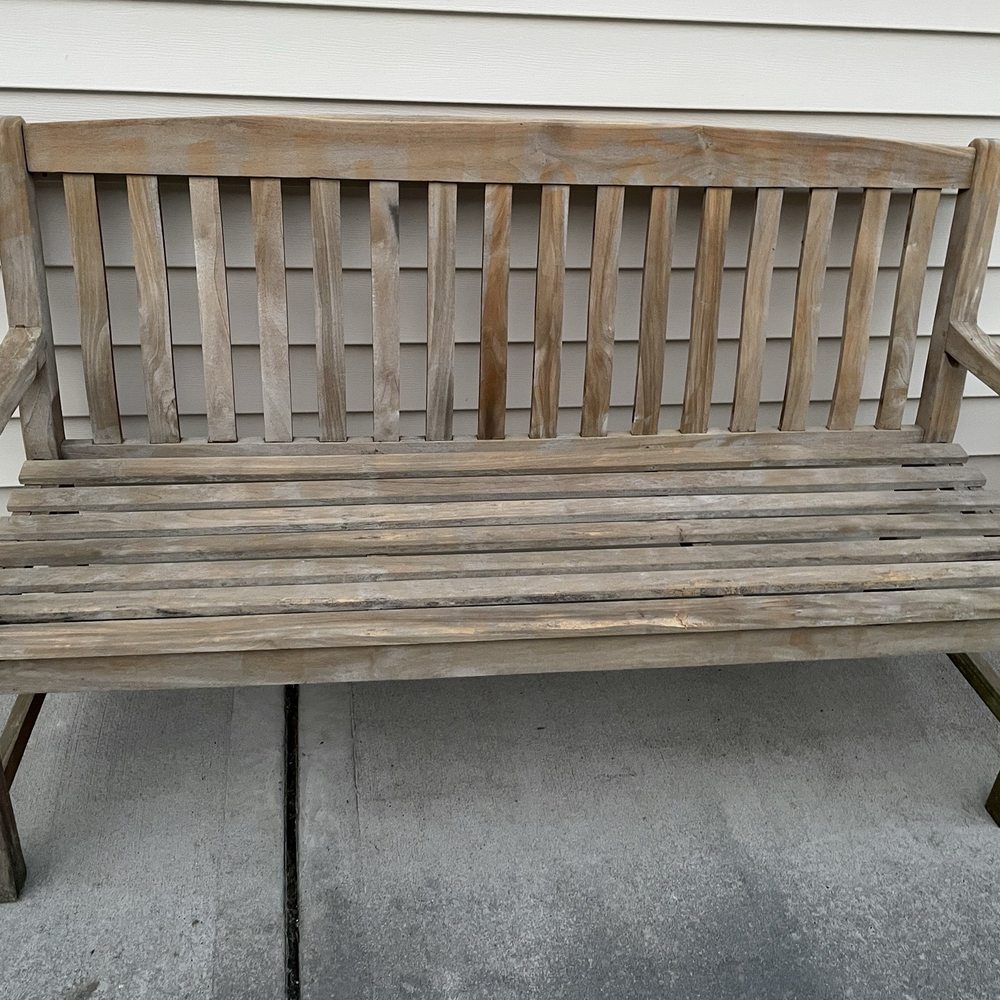 Sleek Services - Power washed bench. And concrete where mold wasn't - Office Cleaning Near Me Sleek Services - Power washed bench. And concrete where mold wasn't - Office Cleaning Near Me