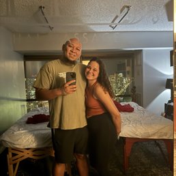 Happiness in our smiles after receiving an hour massage Happiness in our smiles after receiving an hour massage