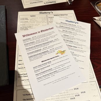 Slattery's Back Room Restaurant - Assortment of menus - New American Near Me - Fitchburg, Massachusetts Slattery's Back Room Restaurant - Assortment of menus - New American Near Me - Fitchburg, Massachusetts