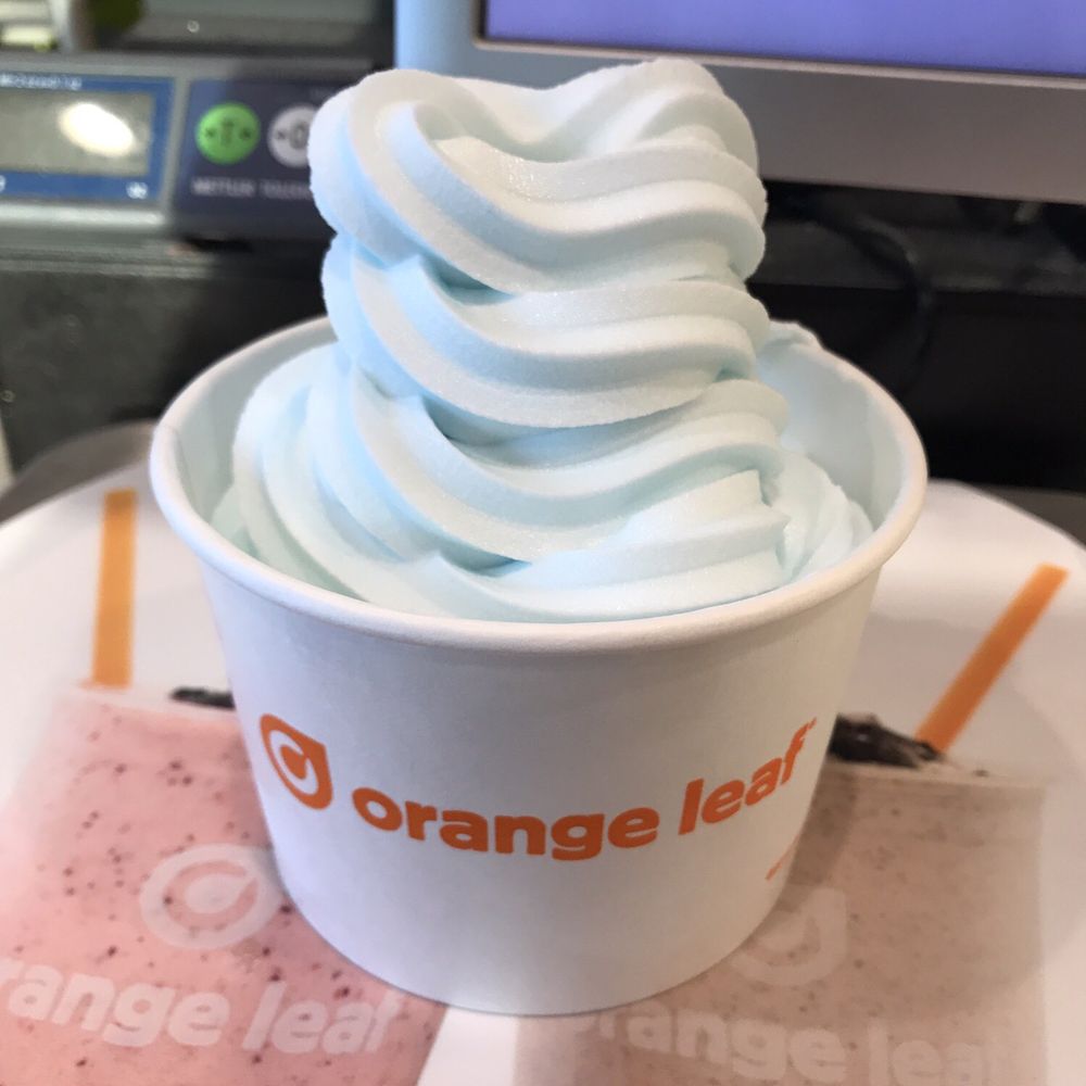 Orange Leaf Frozen Yogurt - Jolly Rancher Blue Raspberry (vegan). Yum!! - Desserts Near Me - Bismarck, North Dakota