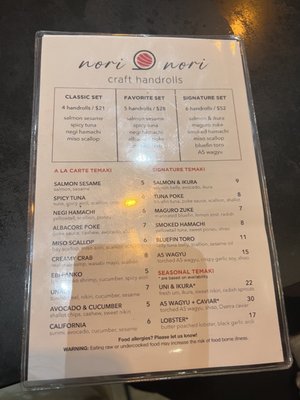 NORI NORI - CRAFT HANDROLLS - CLOSED - Updated July 2026 - 439