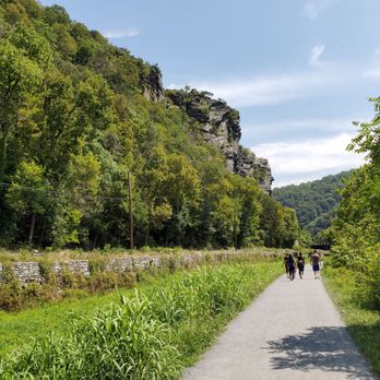 Maryland Heights Trail - The C&O towpath across the footbridge to the trailhead. - Hiking Near Me - Harpers Ferry, West Virginia Maryland Heights Trail - The C&O towpath across the footbridge to the trailhead. - Hiking Near Me - Harpers Ferry, West Virginia