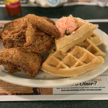 Metro Diner - Chicken & Waffles with strawberry butter - Diners Near Me - Murfreesboro, Tennessee Metro Diner - Chicken & Waffles with strawberry butter - Diners Near Me - Murfreesboro, Tennessee