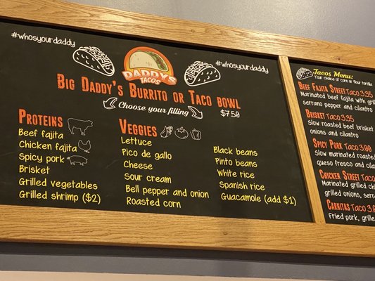 Menu photo 6 Daddy's Tacos Mckinney, TX