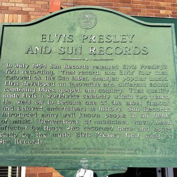 Sun Studio - Plaque outside of Elvis - Museums Near Me - Memphis, Tennessee