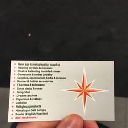 Spiritual World - Spiritual world back of business card. Things they offer.