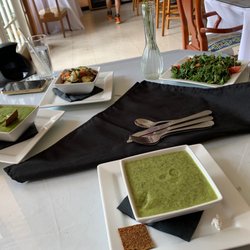 Five Course Dinner For Two: The Vitality and SeaWeed soups with the starter cucumber and kale salads