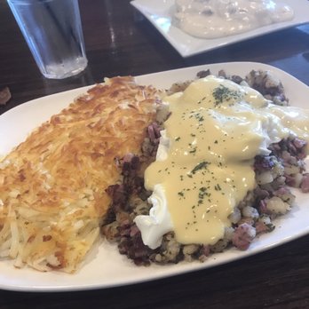 The Scratch Room - Corned beef hash Benedict - Breakfast & Brunch Near Me - Anaheim, California The Scratch Room - Corned beef hash Benedict - Breakfast & Brunch Near Me - Anaheim, California