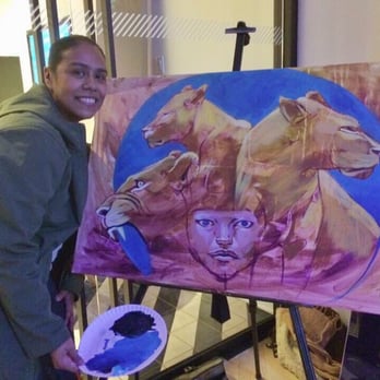 Rise New York - Marthaalicia with her finished canvas - Shared Office Spaces Near Me - New York, New York Rise New York - Marthaalicia with her finished canvas - Shared Office Spaces Near Me - New York, New York