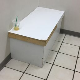 Dressing rooms in need of an upgrade. Dressing rooms in need of an upgrade.