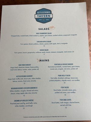 Menu photo 6 Kettlestrings Tavern Oak Park, IL