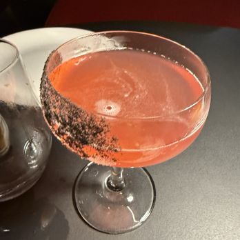 Fanny's - CyberCosmo: Smirnoff 100p Vodka, cranberry, cointreu noir, lime, black salt - Cocktail Bars Near Me - Los Angeles, California Fanny's - CyberCosmo: Smirnoff 100p Vodka, cranberry, cointreu noir, lime, black salt - Cocktail Bars Near Me - Los Angeles, California