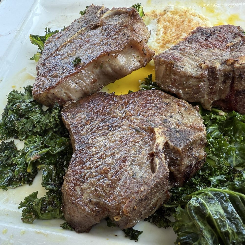 Park Place at The Boardwalk - Garlic Herb Lamb and eggs... I forgot to take a picture before I went to work - Steakhouses Near Me - Katy, Texas