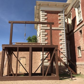 Tombstone Courthouse State Historic Park - Reconstructed gallows in the courtyard - Landmarks & Historical Buildings Near Me - Tombstone, Arizona Tombstone Courthouse State Historic Park - Reconstructed gallows in the courtyard - Landmarks & Historical Buildings Near Me - Tombstone, Arizona