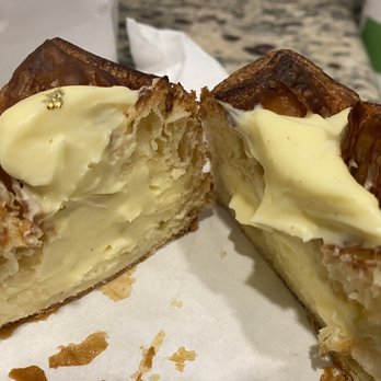 Perenn - Midtown - Inside of vanilla bean creme brûlée kouign-Amman. You can see specks of vanilla bean!! - Bakeries Near Me - Reno, Nevada Perenn - Midtown - Inside of vanilla bean creme brûlée kouign-Amman. You can see specks of vanilla bean!! - Bakeries Near Me - Reno, Nevada