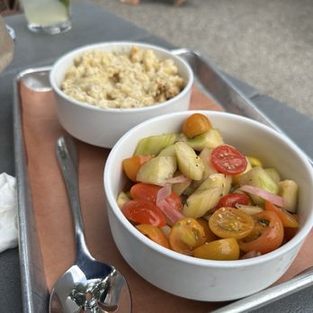 Home Team BBQ - Mac and cheese and cucumber tomato salad - Barbeque Near Me - Charleston, South Carolina Home Team BBQ - Mac and cheese and cucumber tomato salad - Barbeque Near Me - Charleston, South Carolina