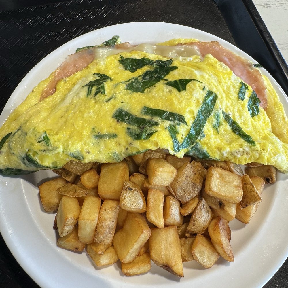 Latin Flavorz - Sunshine Omelette with spinach ham and cheese - Colombian Near Me - Greer, South Carolina Latin Flavorz - Sunshine Omelette with spinach ham and cheese - Colombian Near Me - Greer, South Carolina