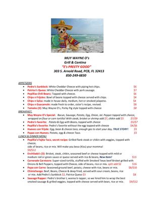 Menu photo 7 Muy Wayne O's Panama City Beach, FL Menu photo 7 Muy Wayne O's Panama City Beach, FL