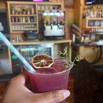 GastroPark - Blueberry Lemon Thyme Mocktail that I made a cocktail with a shot of mezcal - Food Trucks Near Me - West Hartford, Connecticut GastroPark - Blueberry Lemon Thyme Mocktail that I made a cocktail with a shot of mezcal - Food Trucks Near Me - West Hartford, Connecticut