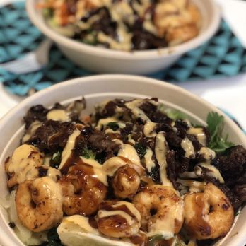 BIBIMIX - Customizable bowl: Beef + extra Shrimp over noodles and whatever sides you want to compliment your bowl with. - Korean Near Me - Arlington, Virginia