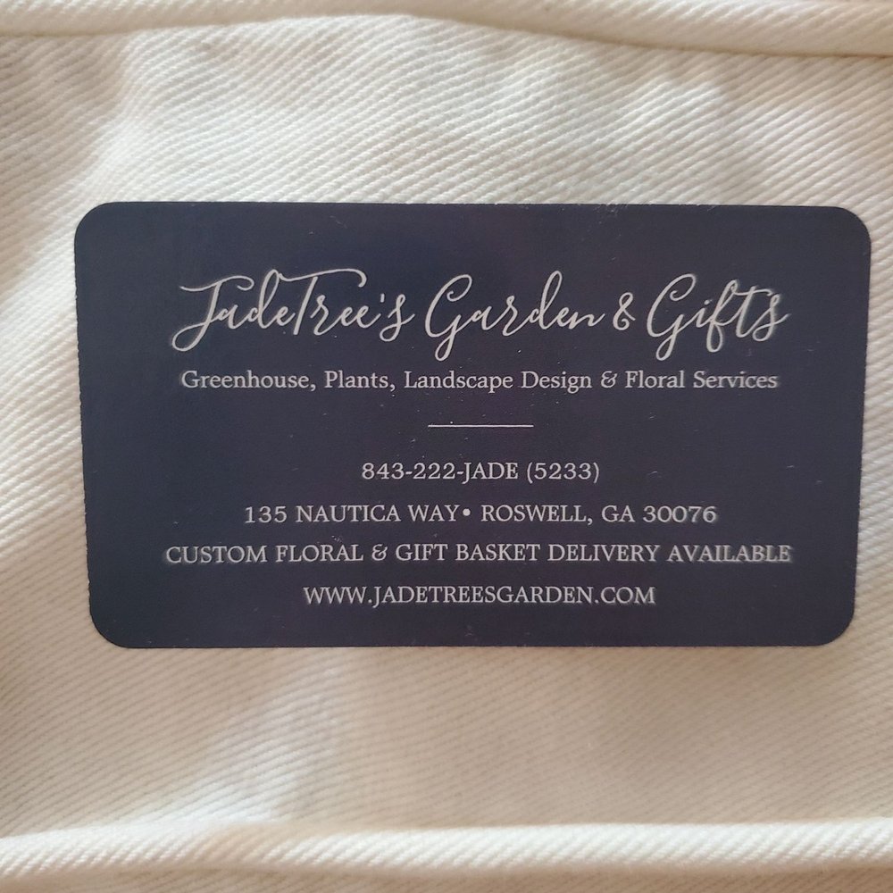 JadeTree’s Garden - Backside of her Business card - Nurseries & Gardening Near Me - Roswell, Georgia JadeTree’s Garden - Backside of her Business card - Nurseries & Gardening Near Me - Roswell, Georgia