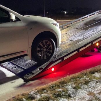 Grubbs Infiniti - This is when my car is being towed for the 2nd time towards the end of the snow storm - Car Dealers Near Me - Grapevine, Texas