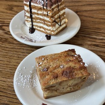 Veselka Williamsburg - Challah Bread Pudding (front), Medovyk (back) - Desserts Near Me - Brooklyn, New York Veselka Williamsburg - Challah Bread Pudding (front), Medovyk (back) - Desserts Near Me - Brooklyn, New York