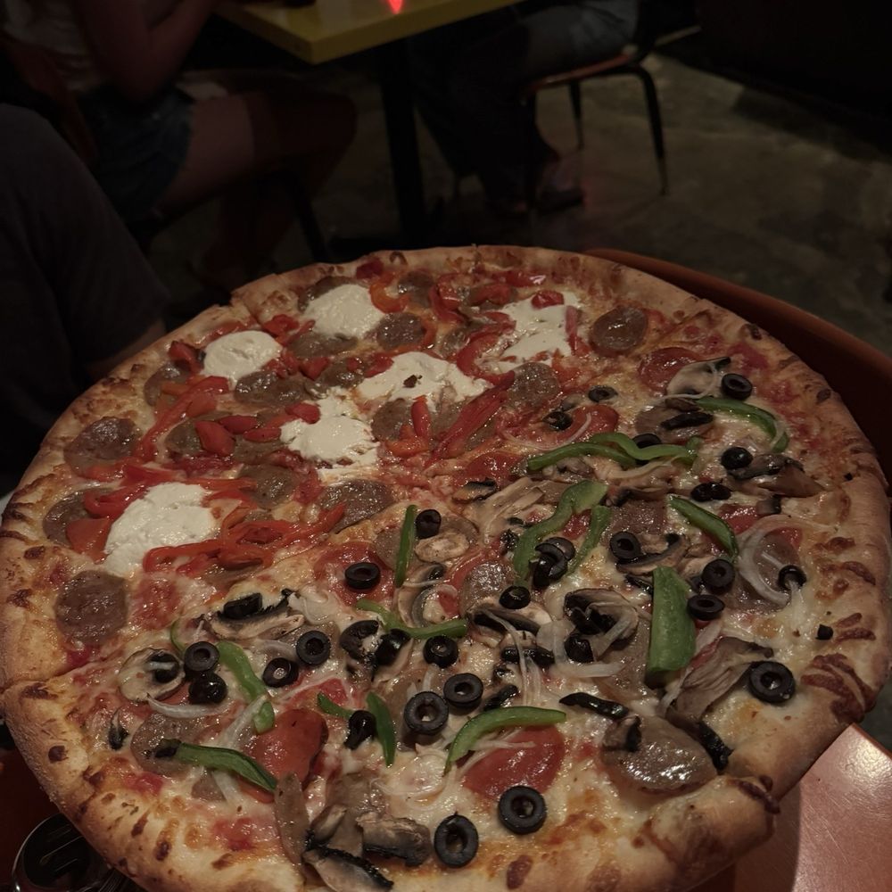 Home Slice Pizza - Half and half pizza large #6 Sausage, Ricotta Cheese, and Roasted Red Peppers #8 Supreme Pizza - Pizza Near Me - Austin, Texas Home Slice Pizza - Half and half pizza large #6 Sausage, Ricotta Cheese, and Roasted Red Peppers #8 Supreme Pizza - Pizza Near Me - Austin, Texas
