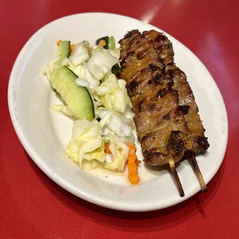 Bayon Temple - Saac-Ang Steak Kabob with Pickled Veggies - it was tender, juicy, and flavorful! - Cambodian Near Me - Campbell, California Bayon Temple - Saac-Ang Steak Kabob with Pickled Veggies - it was tender, juicy, and flavorful! - Cambodian Near Me - Campbell, California