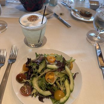 Bellatrix Restaurant - Foam margarita, dinner salad. - New American Near Me - Palm Desert, California