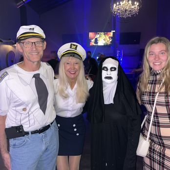 Elysium Axe Bar - The Nun chilling with the Captain and Crew! - Axe Throwing Near Me - Purcellville, Virginia